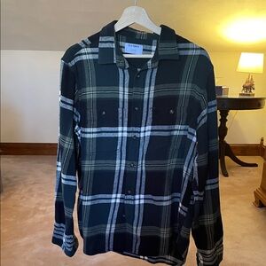Old Navy Double Brushed Flannel Plaid Button Up Shirt